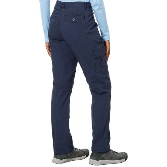 NWT L.L. Bean Stretch Canvas Cargo Flannel Lined Pants Navy Women's 20MT - Picture 3 of 16